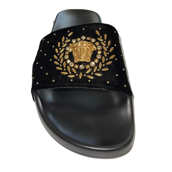 BNWT Versace Black Suede Medusa Slides. 
Size 37. 
+ Dust Bag & Box. - Picture 7 of 7